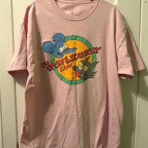 The Itchy & Scratchy Show Pink Graphic Tee